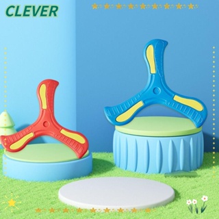 Clever ของเล่นบูมเมอแรง พลาสติกนิ่ม สามใบ แบบพกพา 5 สี สําหรับเด็ก 3 ชิ้น