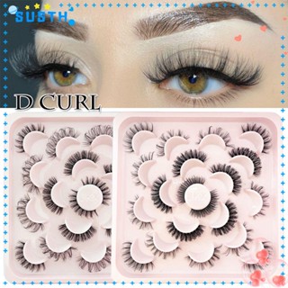 Susth แถบต่อขนตา D Curl ดูธรรมชาติ 15 มม. 10 คู่