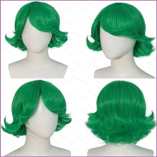 Sq2 วิกผมสั้น ทนความร้อน ลายการ์ตูนอนิเมะ One Punch Man Senritsu no Tatsumaki สีเขียว สําหรับผู้หญิง ผู้ชาย ปาร์ตี้ฮาโลวีน