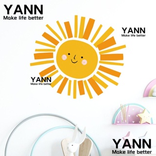 Yann1 สติกเกอร์ PVC ลายจุด ดวงอาทิตย์สีเหลือง ขนาดใหญ่ ลอกออกได้ สําหรับติดตกแต่งผนังห้องนอนเด็ก