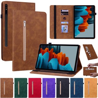 เคสโทรศัพท์หนัง กันกระแทก มีซิป พร้อมขาตั้ง สําหรับ Samsung Galaxy Tab S9 Plus 11.0 12.4 SM-X710 X716B X718U X810 SM-X816B