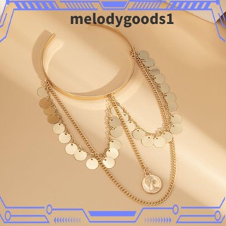 Melodygoods1 สร้อยข้อมือเงิน ทอง ปรับได้ สําหรับผู้หญิง เด็กผู้หญิง พู่ สายรัดแขน