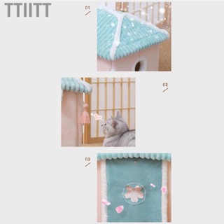 Ttiitt House Bed Warm Soft Removable Cushion Square Shape Pet Cave for Dog Rabbits