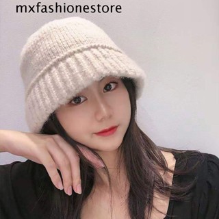 Mxfashione หมวกถัก ผ้าฝ้าย โพลีเอสเตอร์ ทรงโดม ให้ความอบอุ่น แฟชั่นฤดูใบไม้ร่วง ฤดูหนาว สําหรับผู้หญิง