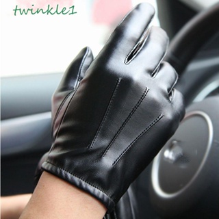 Twinkle1 ถุงมือหนัง หรูหรา ให้ความอบอุ่น แฟชั่นฤดูหนาว สําหรับผู้ชาย