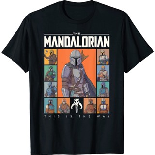 เสื้อยืดคอกลม แขนสั้น ผ้าฝ้าย 100% พิมพ์ลายภาพยนตร์ star wars The Mandalorian พลัสไซซ์ สําหรับผู้ชาย