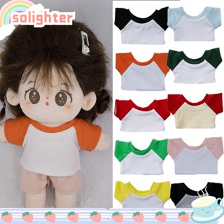 Solighter เสื้อยืด ผ้าฝ้าย 20 ซม. 10 สี อุปกรณ์เสริม สําหรับตุ๊กตา