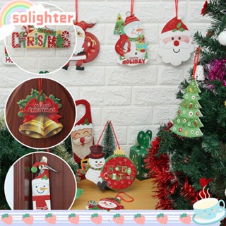 Solighter โฟมแขวนประตู หน้าต่าง รูปซานตาคลอส กวางเอลก์ สําหรับตกแต่งบ้าน ปาร์ตี้