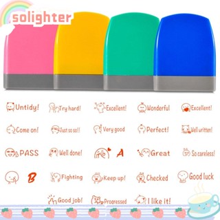 Solighter แสตมป์ตรายางหมึกในตัว ลายการ์ตูน DIY ของเล่นสําหรับเด็ก