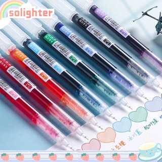 Solighter ปากกาเจล 8 สี / ชุด เครื่องมือเขียน ของขวัญ เครื่องเขียน ปากกาเป็นกลาง สร้างสรรค์