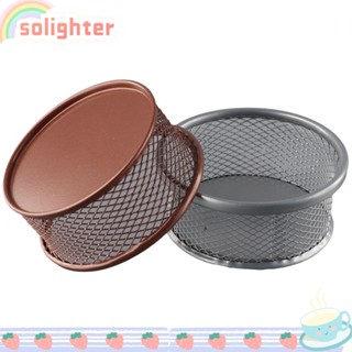 Solighter กล่องตาข่ายโลหะ สีเงิน สีโรสโกลด์ สําหรับเก็บกระดาษ