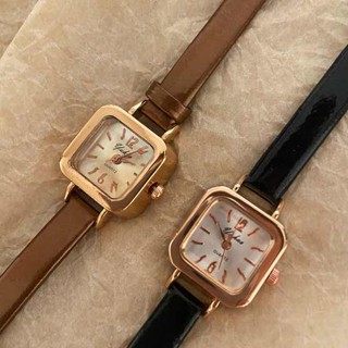สมาร์ทวอทช์นาฬิกา นาฬิกา นาฬิกาข้อมือทรงน้ำตาลทรงสี่เหลี่ยมเล็กแนววินเทจสำหรับผู้หญิงนาฬิกาข้อมือผู้หญิงแบบมินิมอลสำหรับนักเรียนนาฬิกาควอทซ์หน้าปัดขนาดเล็กและสวยงาม