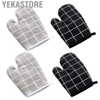 Yekastore Oven Mitt Cooking Mitten Cotton Lining Heat Resistant  Tool for Baking Dish