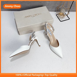 [8/10cm]JCHighHeelsWhiteCowhideMiddleHollowCrystalChainStilettoSexyFashionSandalsS7OZJLEC