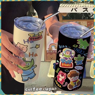 [สินค้าแอนิเมชั่น🥤 Limited Cup] Toy Story กระติกน้ําร้อน แก้วกาแฟ สเตนเลส ลายการ์ตูน ทอยสตอรี่ ทนความร้อน ความเย็นสูง พร้อมหลอดดูด สําหรับออฟฟิศ