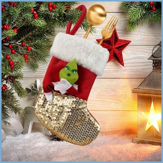 ถุงเท้าซานตาคลอส กวาง สโนว์แมน แขวนตกแต่งต้นคริสต์มาส