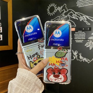 เคสโทรศัพท์มือถือ PC แข็ง กันกระแทก ลายการ์ตูนหมีสตรอเบอร์รี่น่ารัก สําหรับ Motorola Razr 40 Ultra Razr 40 Ultra