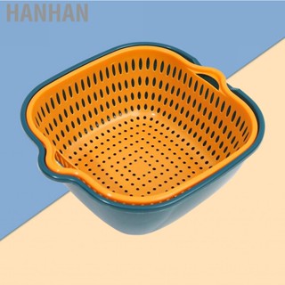 Hanhan Double Layer Fruit Strainer with Side Handle for Vegetable Washing