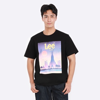 LEE เสื้อยืดแขนสั้นผู้ชาย คอลเลคชั่น Lee Thai ทรง COMFORT รุ่น LE S223MTSSN59 สีดำ ลี เสื้อยืดแขนสั้น เสื้อผ้าผู้ชาย เสื้อยืดแขนสั้นผู้ชาย