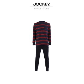 JOCKEY UNDERWEAR ชุดนอน EU FASHION รุ่น KU 500008 F22 LONG SLEEVE/PANTS สีไวน์ ชุดนอน ชุดนอนผู้ชาย เสื้อผ้าผู้ชาย