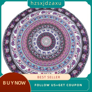 【hzsxjdzaxu】พรมแขวนผนัง พิมพ์ลายช้าง Mandala สีม่วง สไตล์โบฮีเมียน สําหรับปิกนิก ชายหาด