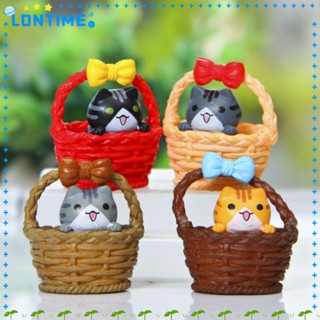 Lontime ตะกร้าบอนไซ ลายการ์ตูนแมว สําหรับตกแต่งสวนบอนไซ 4 ชิ้น