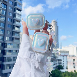 เคสหูฟังบลูทูธไร้สาย ผ้าไหม ลายหัวใจคดเคี้ยว สามมิติ สําหรับ AirPods Pro2 Apple 1 2 3