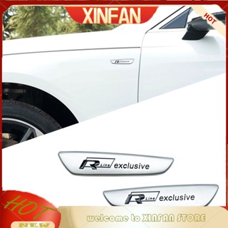 Xinfan สติกเกอร์โลโก้ R Line โลหะ 3D อุปกรณ์เสริม สําหรับ VW Jetta Touareg Polo Golf 6 7 8 5 4