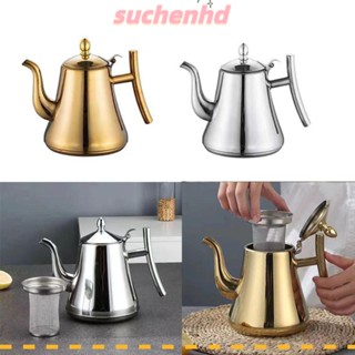 Suchenhd หม้อกาแฟ กาต้มน้ําชา สเตนเลส ปากยาว ถอดได้ ปลอดภัย สําหรับบ้าน เตา ที่กรองน้ํา หม้อยาว อุปกรณ์ครัว