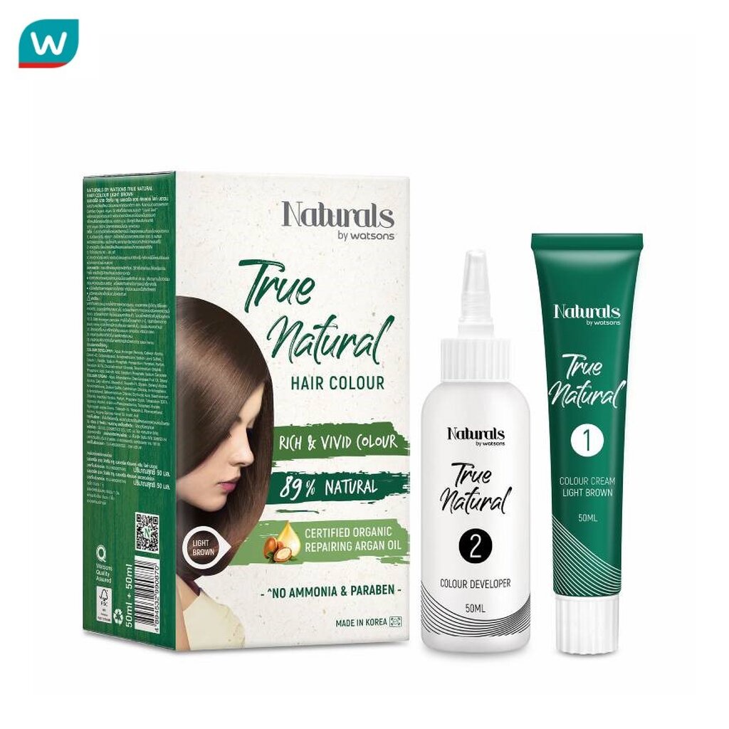 Naturals by Watsons ครีมเปลี่ยนสีผม เนเชอรัล บาย วัตสัน ทรู เนเชอรัล แฮร์ คัลเลอร์ ไลท์ บราวน์