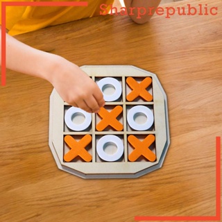 [Sharprepublic] เกมกระดานไม้ปริศนา TAC Toe Board Game Family สําหรับเด็ก และผู้ใหญ่