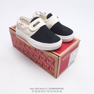 Vans Velcro รองเท้ากีฬา รองเท้าผ้าใบ ข้อสั้น สไตล์เรโทร แฟชั่นสําหรับเด็กผู้ชาย และเด็กผู้หญิง