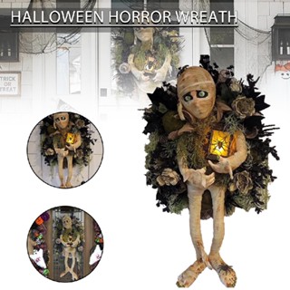 New 1pc Halloween Horror Wreath Mummy Halloween Wreath Christmas Day Garland