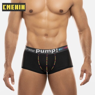 Cmenin PUMP กางเกงบ็อกเซอร์ขาสั้น ผ้าไนล่อน ระบายอากาศ เซ็กซี่ แห้งเร็ว สําหรับผู้ชาย 1 ชิ้น MP293