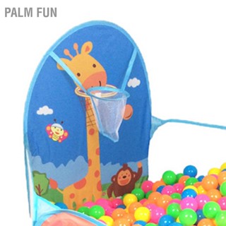  Palm Fun เด็กหลุมบอลพับการ์ตูนยีราฟเด็กเล่นเต็นท์สระว่ายน้ำพร้อมห่วงบาสเกตบอลสำหรับเด็กผู้หญิง