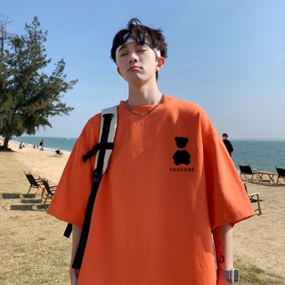 เสื้อยืดแขนสั้น ผ้าฝ้ายแท้ พิมพ์ลาย แฟชั่นฤดูร้อน สไตล์สตรีท สําหรับผู้ชาย และนักเรียน