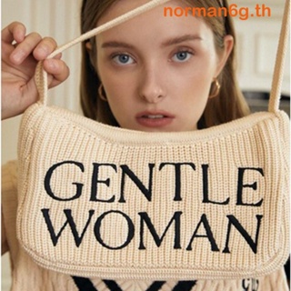 Anorman Gentlewoman กระเป๋าสะพายไหล่ กระเป๋าเมสเซนเจอร์ ผ้าถัก ลําลอง แฟชั่นไทยไทย สําหรับนักเรียนหญิง