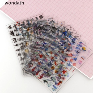 Wonda สติกเกอร์เรซิ่น PET ลายปลา หลากสีสัน สําหรับติดตกแต่ง DIY 20 แผ่น