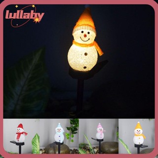 Lullaby โคมไฟ LED พลังงานแสงอาทิตย์ รูปสโนว์แมน สําหรับตกแต่งสนามหญ้า กลางแจ้ง