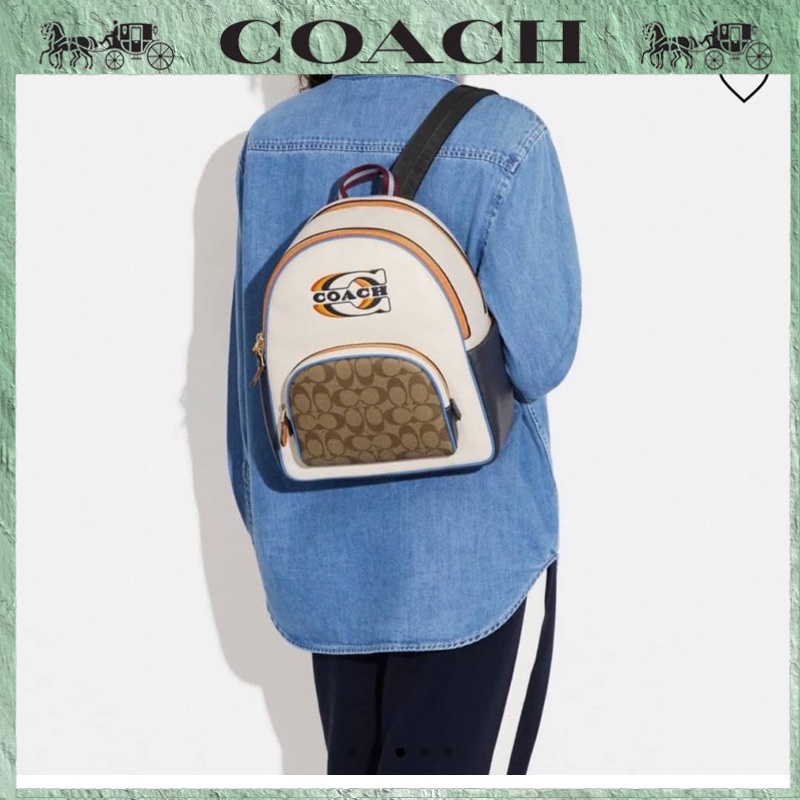 【Coach】กระเป๋าเป้ Court Backpack In Signature Canvas Comparable (เป้)5671