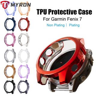 Myron TPU ชุบหรูหรา กันฝุ่น กันชน กรอบนาฬิกา สําหรับ Fenix 7