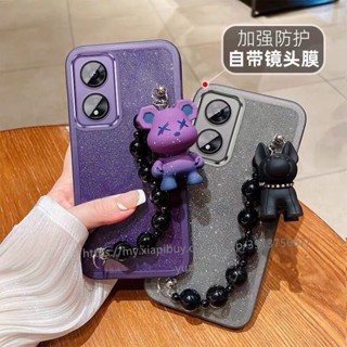 Phone Case OPPO A38 A58 A78 A98 A17 A17k A77 A77s A57 A96 A76 4G 5G เคสโทรศัพท์มือถือแบบนิ่ม กันรอยเลนส์กล้อง ลายการ์ตูนน่ารัก พร้อมสายคล้องข้อมือ แฟชั่น สําหรับ