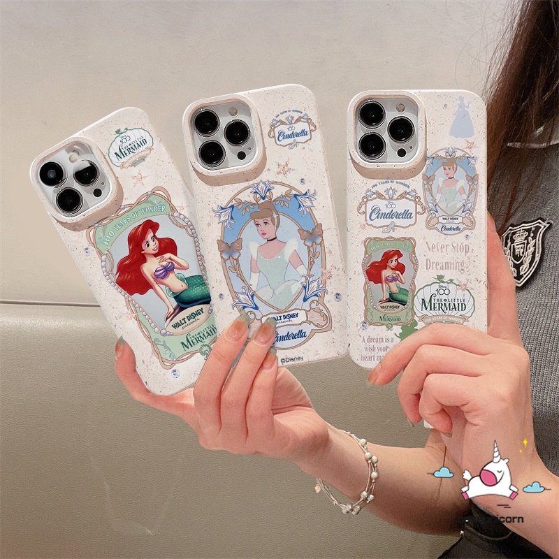 เคสโทรศัพท์มือถือนิ่ม ลายการ์ตูนเจ้าหญิงดิสนีย์ ดอกไม้ แอเรียล ซินเดอเรลล่า น่ารัก ย่อยสลายได้ สําหรับ iPhone 13 11 15 14 7plus 12 Pro MAX XR X XS MAX 6 8 7 6S 15 Plus SE 2020