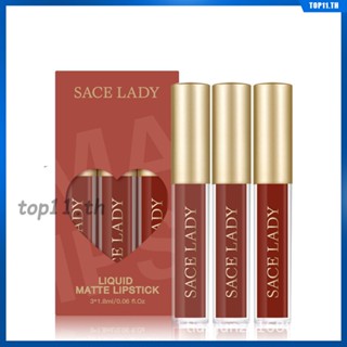 Lips Makeup Lip Glaze Set Set ลิควิดลิปสติกเนื้อแมท Beauty Cosmetics Soft Mist Lip GlossSACE LADY 3 ลิปกลอสเซตตัวอย่างเล็กผสมกำมะหยี่เนื้อแมทกันน้ำไม่ติด (top11.th)