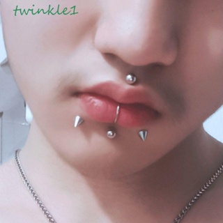 Twinkle1 สตั๊ดปากปลอม พังก์ บอดี้ เครื่องประดับ สเตนเลส พร้อมสติกเกอร์ ไม่ต้องเจาะ สําหรับผู้หญิง ไม่ต้องเจาะ เครื่องประดับ