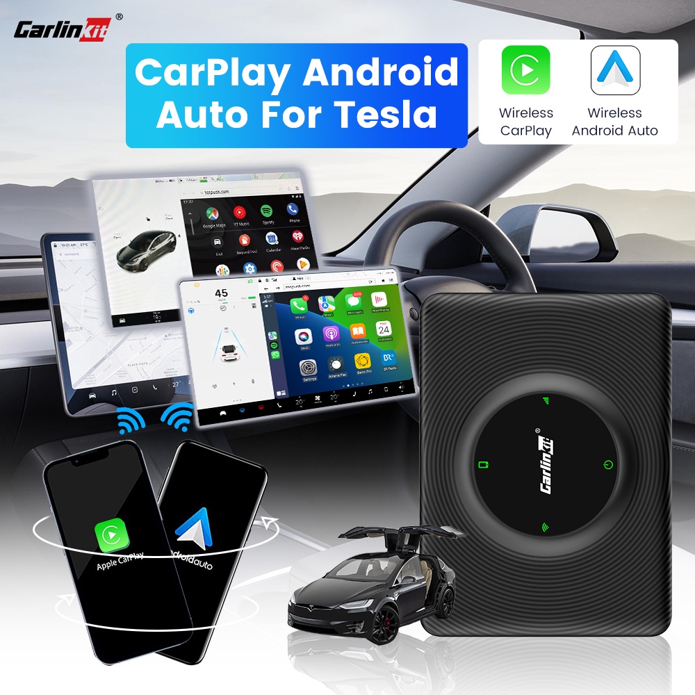 CarlinKit 5.0 อัพเกรด Universal CarPlay ไร้สาย Android Auto Model 3 รุ่น Y X S 5Ghz WiFi CarPlay Ai 