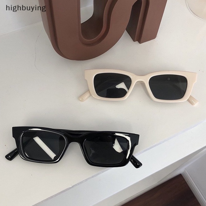 [highbuying] แว่นตากันแดด ป้องกันรังสียูวี UV400 กรอบทรงเรขาคณิต สไตล์วินเทจ แฟชั่นยอดนิยม สําหรับผู้ชาย ผู้หญิง พร้อมส่ง