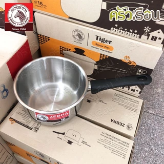 Zebra หม้อด้าม Tiger 16 ซม. 1.7 ลิตร ตราหัวม้าลาย 166203 หม้อ หม้อม้าลาย หม้ออุ่นอาหาร หม้อหาง หม้อต้ม