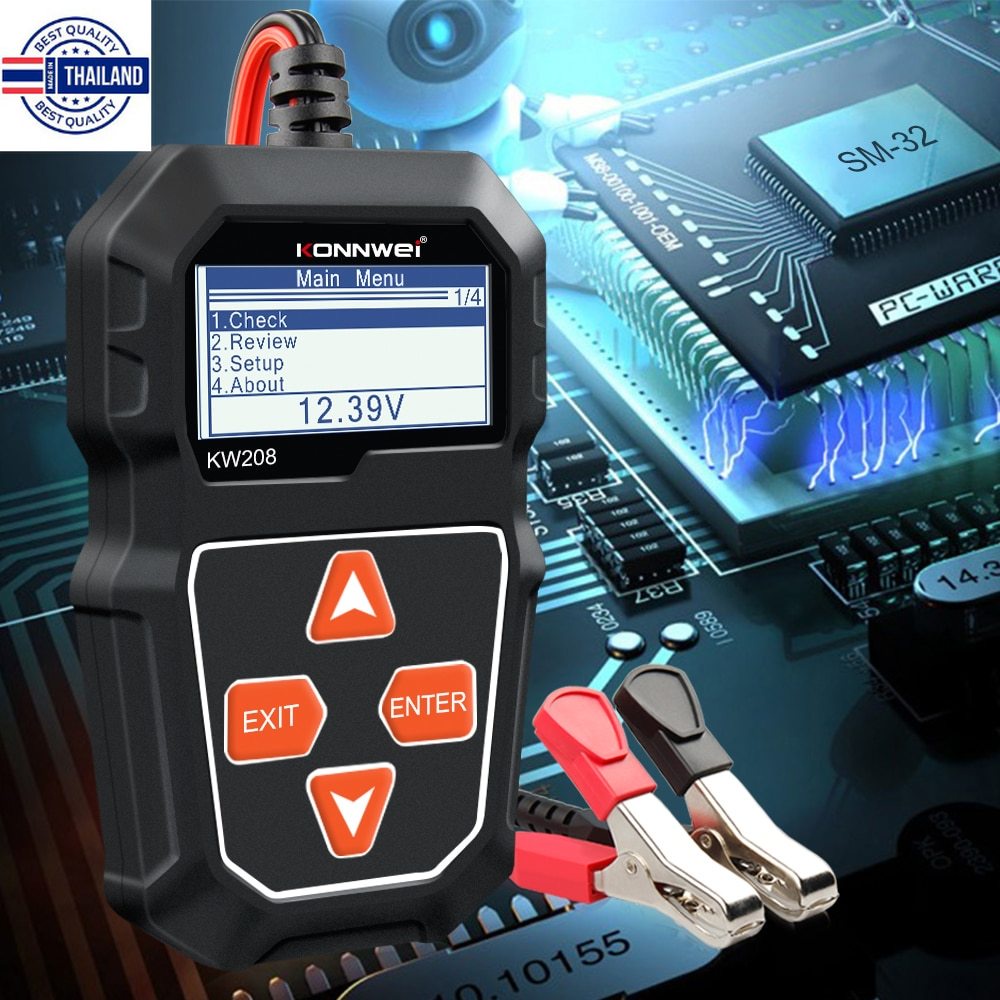 Willkey KONNWEI KW208 Car Battery Tester 12V 100 to 2000CCA Cranking Charging Circut Tester Battery 