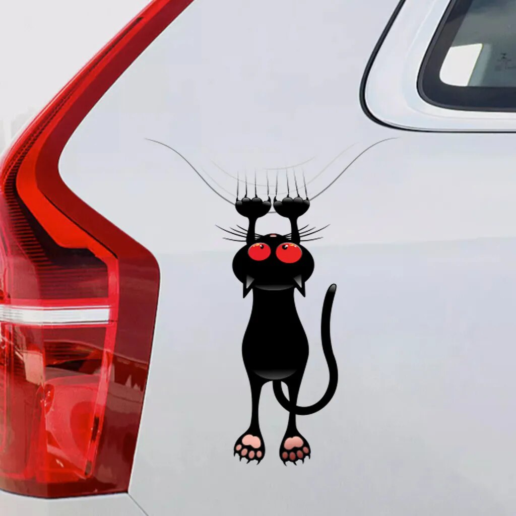 Red Eyes Cat Car Stickers PVC Frosted Stickers Red-eyed Cat Wall Stickers Decorative Cat Wall Sticke